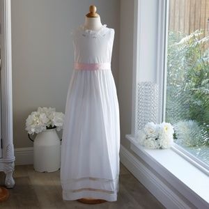 RARE SPECIAL Strasburg White Cotton Slip dress w/lace Embroidery Beach Portrait